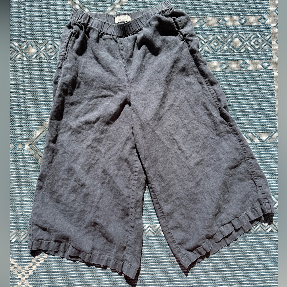 Not Perfect Linen Wels pants, Maxi length, size L, charcoal blue